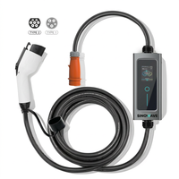 Chargeur EV portable professionnel 7KW 32A Type 2, étanche IP65, avec écran de 1,8 pouce et coque ABS, plug-and-play pour usage domestique