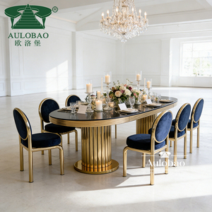 Luxurious Modern Stainless Steel MDF Top Bride and Groom Wedding <b>Dining</b> <b>Tables</b> for Home & Hotel Use - Product Image 6