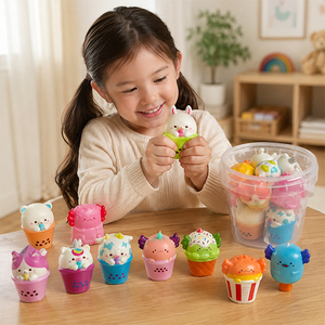 Portable Kawaii Beverage Animal Squishy <b>Pack</b> PU <b>Fidget</b> Collection Hand Therapy Rewards for School Activities - Product Image 4