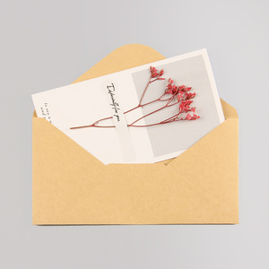 <span class=keywords><strong>Carte</strong></span> de voeux de mariage pour la Saint-Valentin avec enveloppe double fleur sèche naturelle Babysbreath - Product Image 3