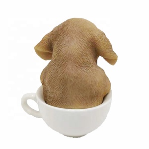 Hogar decoración de la Mesa de polyresin labrador estatua perro sentado en la taza perro miniatura figuras - Product Image 5