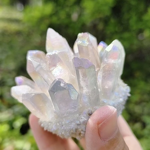 Venta al por mayor Natural claro cuarzo <span class=keywords><strong>Aura</strong></span> cuarzo racimo Ángel <span class=keywords><strong>Aura</strong></span> cristal racimo para decoración y regalo - Product Image 6