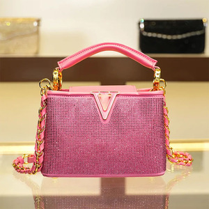 Sac à bandoulière en cuir pour femme à prix avantageux, sac à main bandoulière, sac de soirée, sac de luxe pour femme orné de diamants - Product Image 5