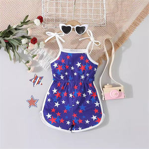 1 Uds. Día <span class=keywords><strong>de</strong></span> la independencia <span class=keywords><strong>de</strong></span> marca privada verano recién nacido Niño niño Niñas Ropa camisetas sin mangas monos para niños pequeños - Product Image 4