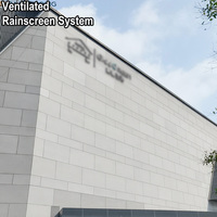 Panneau mural en béton Revêtement mural extérieur |   Système de façade murale ignifuge et imperméable pour centre commercial et utilisation en extérieur