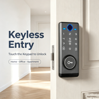 Serrure de porte intelligente biométrique à empreintes digitales, compatible WiFi, application Tuya, modes de déverrouillage multiples, clavier, portes en aluminium/bois, utilisation à domicile/hôtel