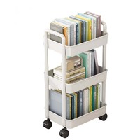 Approvisionnement d'usine Chariot utilitaire en plastique pliable robuste Cuisine Living Food Rolling Storage Rack Office Beverage Spices Bags