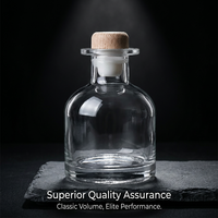 Bouteille diffuseur d'arômes carrée en verre en forme de yourte mongole Bolan, 150 ml, transparente, avec bouchon en liège, parfumée, sérigraphiée, vide, Jiangsu