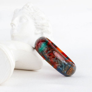 Tyktok — bagues en résine Flash colorée, anneaux empilables, 8mm, spécialement aurore, motif de sable mouvant, arc-en-ciel, coques en acrylique, pour femmes et hommes - Product Image 5
