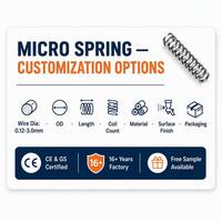 Ressort hélicoïdal de compression micro-mini de précision en acier OEM personnalisé pour stylo, batterie, instrument, industrie