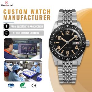 Orologio Sportivo Subacqueo da Uomo OEM ODM Personalizzato con Movimento TMI 6T51, Cassa Retrò, Vetro Zaffiro e Bracciale Settimo a 7 Maglie con Luminescenza al Radium Vintage - Product Image 1