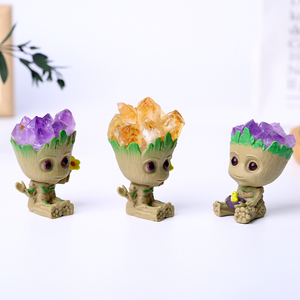 Statuetta di <span class=keywords><strong>Groot</strong></span> in Cristallo di Ametista di Alta Qualità per Regalo, Vendita all'Ingrosso - Product Image 5