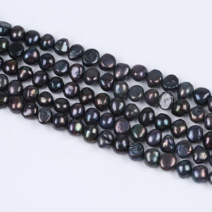 Collier de perles d'eau douce blanches naturelles de 9-10 mm, perles de couleur bonbon semi-finies, accessoires de mode DIY - Product Image 1