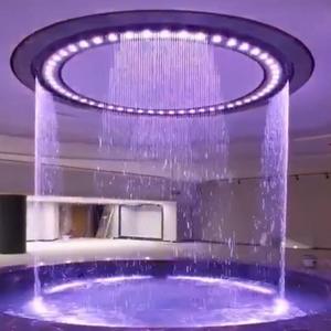 Fabrika özel çift paslanmaz çelik Modern su perdesi sistemi halka çeşme açık Landmark sprey Yanyi Waterscape marka - Product Image 1