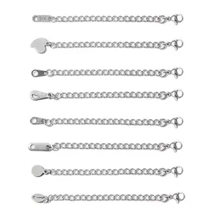 Necklace Extenders, 10Pcs Stainless Steel Gold Silver Necklace Bracelet  Anklet Extension Chains with Lobster Clasps and Closures for Jewelry Making