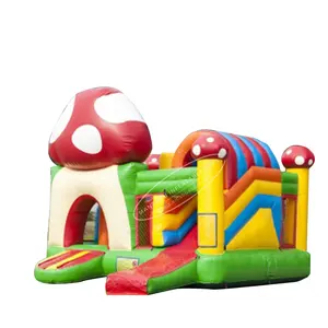 Kommerzielle Qualität Großhandel aufblasbare Pilz Moonwalk Bounce House Combo Jumping Castle Trocken rutsche für Kinder