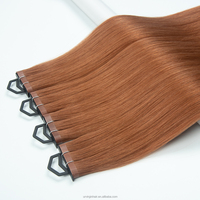 Extensions de cheveux humains invisibles à bandes adhésives, couleur gingembre, double épaisseur, cuticules alignées, qualité russe, vente en gros