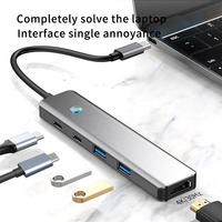 Station d'accueil USB 3.0 multifonctionnelle 8-en-1 4K 30Hz avec port HDMI, TF/SD, PD100W, adaptateur USB/C Type 3.0, hub USB C pour ordinateur portable