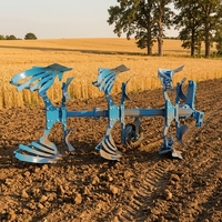 Arado de Surco Reversible Montado con Motor Diésel Pioneer, con Aleta Hidráulica de 3 Filas, Engranajes y Rodamientos para Labranza en Pequeñas Explotaciones Agrícolas