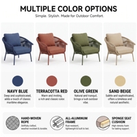 Fauteuil de jardin tressé sur mesure avec cadre en aluminium et coussin pour terrasse extérieure – Vente en gros pour revendeurs