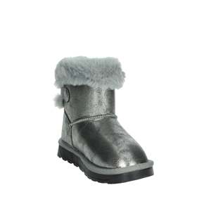 Girls' Low Ankle <b>Boots</b> Grey Metallic <b>Fur</b> <b>Lined</b> Winter Bootie Size 36 - Product Image 5