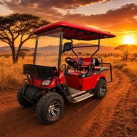 Voiturette de golf électrique Tarion zéro émission 4 places homologuée pour la route 35 km/h autonomie 90 km utilisation hôtel, complexe hôtelier, parc, campus OEM disponible rouge