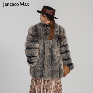 Jancoco — <span class=keywords><strong>manteau</strong></span> <span class=keywords><strong>Long</strong></span> épais et chaud pour <span class=keywords><strong>femme</strong></span>, vêtement d'extérieur, bulle, vraie fourrure de renard, nouveauté - Product Image 6