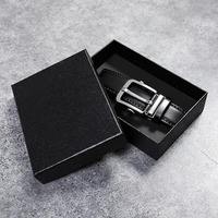 Boîte d'emballage de portefeuille rectangulaire en cuir avec logo personnalisé, boîte cadeau haut de gamme, boîte d'emballage rigide en carton gris avec couvercle