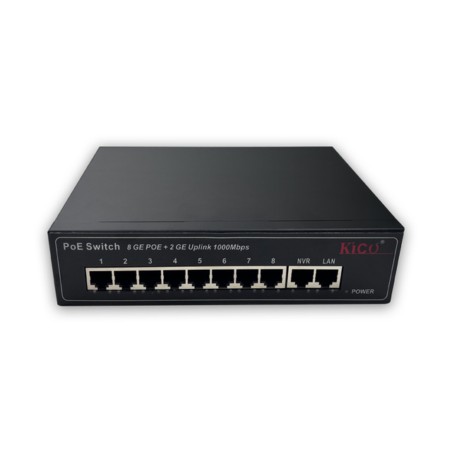 Compact 8 POE + 2 Uplink 100Mbps Ethernet RJ45 Switch British Standard Plug for Large Video Surveillance AP Network Switches