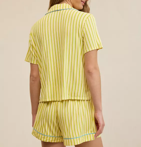 Ensemble de pyjamas rayés pour femmes, personnalisé, à manches courtes, vêtements de nuit, tenue d'intérieur pour femmes, chemises de nuit pour filles, ensemble de pyjamas pour femmes - Product Image 2