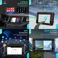 Autoradio Android Podofo 7'' 6+128 Go, autoradio sans fil CarPlay Android Auto pour Volkswagen Seat Skoda avec caméra et microphone