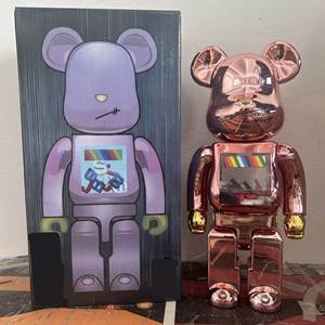 Bearbrick 400% รุ่นเคลือบสี Chiaki Cherry Blossom Violent Bear กล่องอะคริลิค ของตกแต่ง ของเล่นสะสม ตุ๊กตาสุดฮิต - Product Image 1