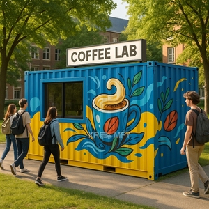 ร้านอาหารเคลื่อนที่ร่วมสมัย ครัวเคลื่อนที่ คาเฟ่ ร้านขายอาหารจานด่วน ร้านกาแฟ ร้านค้า บาร์คอนเทนเนอร์ขนส่ง - Product Image 4