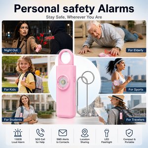 <span class=keywords><strong>Alarma</strong></span> de Seguridad Personal SOS de 130dB, Llavero con <span class=keywords><strong>Alarma</strong></span> de Pánico de Emergencia Recargable con Ubicación GPS para Mujeres, Seguridad en Viajes - Product Image 3