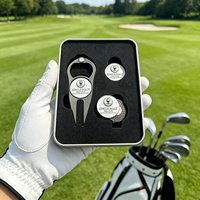 Ensemble cadeau de golf professionnel, outil de réparation de divots en métal moulé sous pression avec logo personnalisé, marqueurs de balle de golf anti-rayures et clips pour chapeau