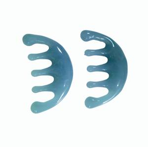 Peigne de massage Gua Sha en résine à cinq dents rondes pour soulager les maux de tête, peigne de massage des méridiens du cuir chevelu, le moins cher - Product Image 1