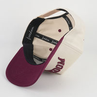 Kleurrijke Gestructureerde 5-Panel Baseball Cap, Gebogen Klep 3D Borduurwerk Logo Aangepast Logo