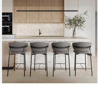 Chaise haute de bar en bois de chêne de style européen moderne et luxueux, tabouret de bar en bois moderne pour salle à manger, salon, comptoir, cuisine
