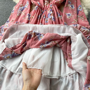 Abito invernale a <span class=keywords><strong>maniche</strong></span> <span class=keywords><strong>lunghe</strong></span> Casual di nuova moda da <span class=keywords><strong>donna</strong></span> abbigliamento all'ingrosso con stampe floreali - Product Image 5