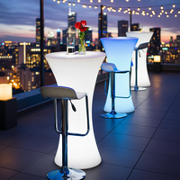 Table de bar LED en plastique, mobilier de fête, comptoir de bar LED