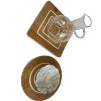 Tapis personnalisé découpé au laser sculpté et gravé pour boisson et thé, ensemble de décoration de table, vaisselle, isolation thermique, tapis pour tasse, artisanat