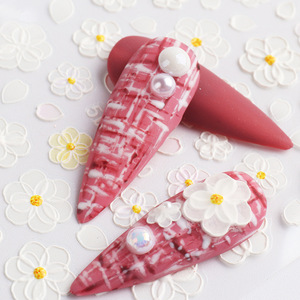 Pegatinas 5D en relieve para <span class=keywords><strong>uñas</strong></span> con diseño <span class=keywords><strong>de</strong></span> <span class=keywords><strong>tulipanes</strong></span>, rosas y mariposas, estilo francés, para manicura - Product Image 3