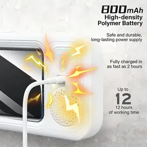 Support de téléphone pour douche avec haut-parleur, étui de téléphone étanche pour salle de bain, haut-parleur Bluetooth mural avec rotation tactile à 360° - Product Image 3