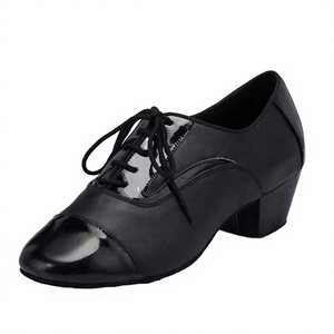 Chaussures de claquettes Baifa Danzo pour hommes en cuir verni noir, à lacets, avec talon moyen, haute qualité, faible MOQ, OEM, ODM, DDP - Product Image 3