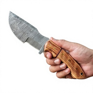 Cuchillo Desollador de Acero de Damasco de Calidad Premium con Mango Ergonómico y Funda de Cuero, Cuchillos Desolladores Personalizables OEM - Product Image 1