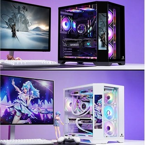 Boîtier <span class=keywords><strong>PC</strong></span> MicroATX en métal WJCOOLMAN Dreamer <span class=keywords><strong>PLUS</strong></span> avec écran secondaire, vue panoramique, compatible refroidissement liquide 360, en stock - Product Image 2