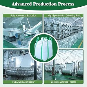 Huamaohengchun 35"L x 35"W x 43"H, 4400lbs SWL, Bolsas de Polipropileno Tejido de Alta Resistencia, con Fondo Plano y Cierre Tipo Duffle para Uso Industrial - Product Image 5