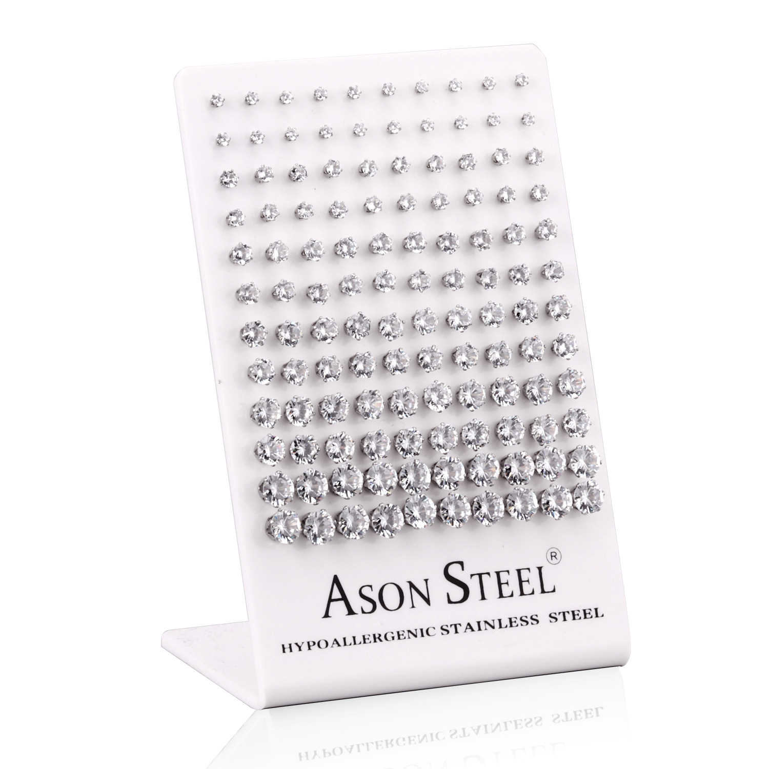 3-8mm six-prong round white diamond