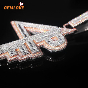 GEMLOVE Number Diamond Pendant <b>D</b>-F Clarity Iced Out Nightclub Rapper Hip Hop <b>Necklace</b> Charm - Product Image 5