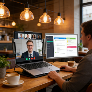 Moniteur <span class=keywords><strong>Portable</strong></span> de Jeu 14 Pouces, <span class=keywords><strong>Écran</strong></span> Extenseur Fin FHD pour Ordinateur <span class=keywords><strong>Portable</strong></span> Type-C, Moniteur <span class=keywords><strong>Portable</strong></span> de Voyage - Product Image 2